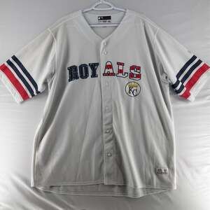 0883 2XL True Fan Royals Stars and Stripes Baseball Jersey Size 2XL